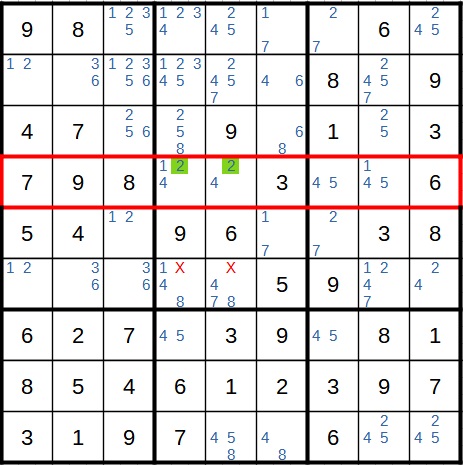 Sudoku Beispiel 1 Schritt 10